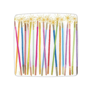 Caspari Party Candles Square Paper Salad & Dessert Plates - 8 Per Package 15830SP