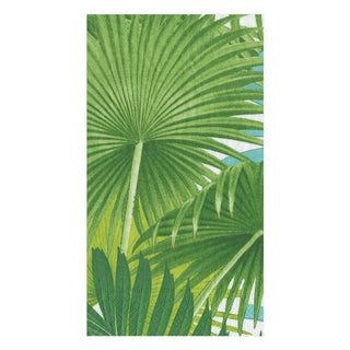 Caspari Palm Fronds Paper Guest Towel Napkins in White - 15 Per Package 15860G