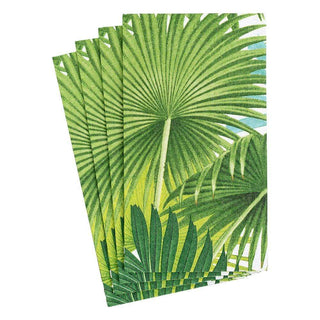 Caspari Palm Fronds Paper Guest Towel Napkins in White - 15 Per Package 15860G