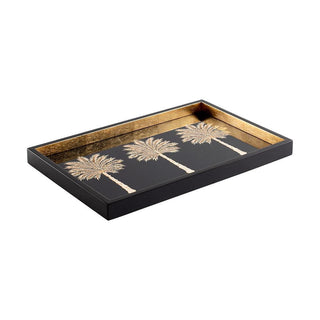 Caspari Grand Palms Lacquer Vanity Tray in Black - 1 Each 15933LQSMREC