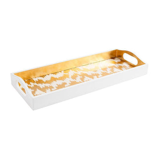 Caspari Modern Moiré Lacquer Bar Tray in Gold - 1 Each 15954LQBAR