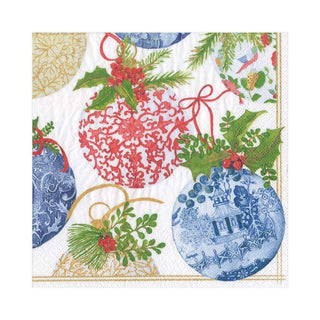 Caspari Porcelain Ornaments Paper Luncheon Napkins - 20 Per Package 15980L