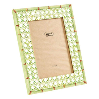 Caspari Trellis Lacquer 5" x 7" Picture Frame in Green - 1 Each 16071LQFRM5X7