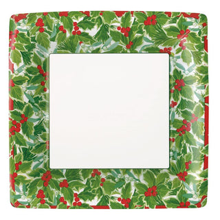 Caspari Holly and Mistletoe Paper Dinner Plates - 8 Per Package 16210DP