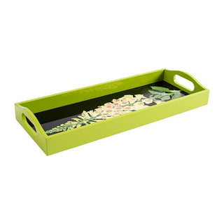 Caspari Foxglove Lacquer Bar Tray in Yellow & Black - 1 Each 16323LQBAR