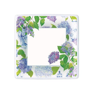 Caspari Hydrangeas and Porcelain Square Paper Salad & Dessert Plates - 8 Per Package 16400SP