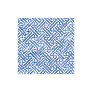 Caspari Fretwork Paper Cocktail Napkins in Blue - 20 Per Package 16450C