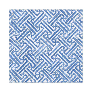 Caspari Fretwork Paper Luncheon Napkins in Blue - 20 Per Package 16450L