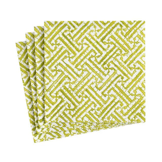 Caspari Fretwork Paper Cocktail Napkins in Moss Green - 20 Per Package 16451C