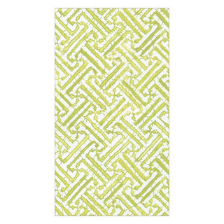 Caspari Fretwork Paper Guest Towel Napkins in Moss Green - 15 Per Package 16451G