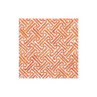 Caspari Fretwork Paper Cocktail Napkins in Orange - 20 Per Package 16452C