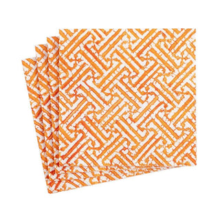 Caspari Fretwork Paper Cocktail Napkins in Orange - 20 Per Package 16452C