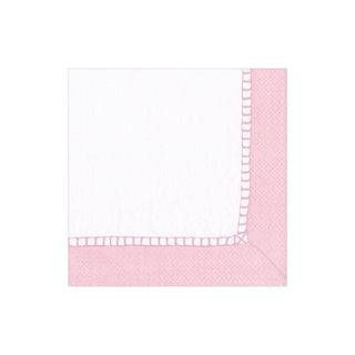 Caspari Linen Border Paper Cocktail Napkins in Petal Pink - 20 Per Package 16510C