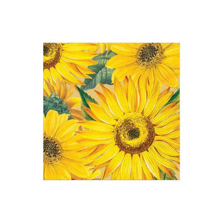 Caspari Sunflowers Paper Cocktail Napkins - 20 Per Package 16520C