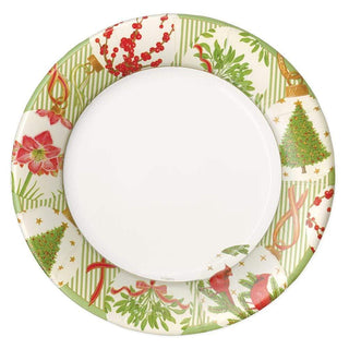 Caspari Botanical Ornaments Paper Dinner Plates - 8 Per Package 16650DP