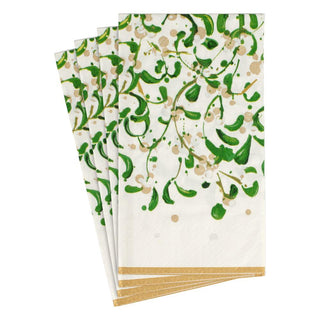 Caspari Modern Mistletoe Paper Guest Towel Napkins - 15 Per Package 16680G