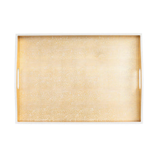 Caspari Pebble Lacquer Large Rectangle Tray in Gold - 1 Each 16790LQREC