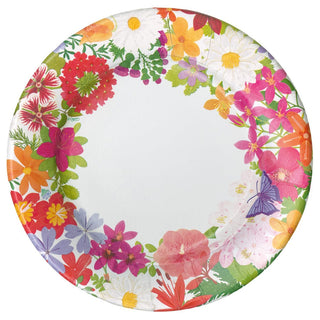 Caspari Halsted Floral Paper Dinner Plates - 8 Per Package 16820DP