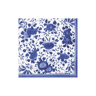 Caspari Delft Paper Cocktail Napkins in Blue - 20 Per Package 16830C