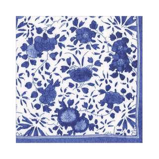 Caspari Delft Paper Luncheon Napkins in Blue - 20 Per Package 16830L