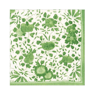 Caspari Delft Paper Luncheon Napkins in Green - 20 Per Package 16831L