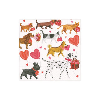 Caspari Valentine Parade Paper Cocktail Napkins - 20 Per Package 16940C