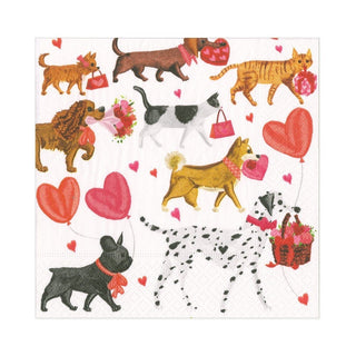 Caspari Valentine Parade Paper Luncheon Napkins - 20 Per Package 16940L