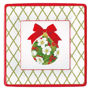 Caspari Ornament and Trellis Paper Dinner Plates - 8 Per Package 17210DP