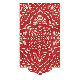 Caspari Annika Die-Cut Paper Linen Guest Towel Napkins in Red - 12 Per Package 17300GGDC