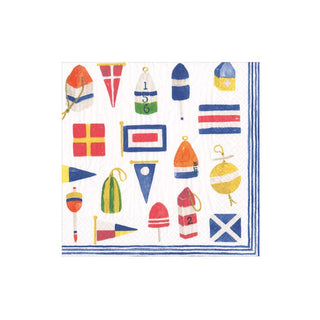 Caspari Nantucket Boxed Cocktail Napkins - 40 Per Box 17400B