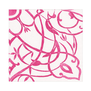 Caspari Algarve Paper Linen Luncheon Napkins in Fuchsia - 15 Per Package 17460LG