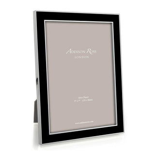 Addison Ross Black Enamel 4" x 6" Picture Frame with Silver Trim - 1 Each 19275