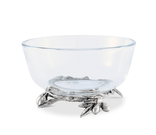 Vagabond House Olive Grove Glass & Pewter Bowl 21284