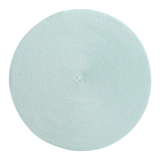 Deborah Rhodes Braided Round Placemat in Silver & Aqua - 1 Each 23089