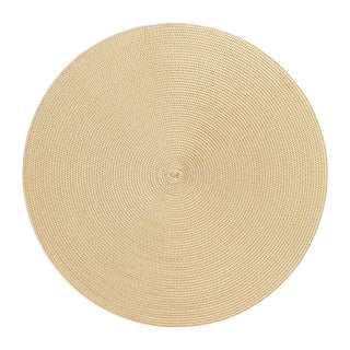 Deborah Rhodes Braided Round Sherbert Placemat in Cream & Dust - 1 Each 26578