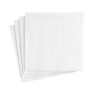 Caspari White Pearl Paper Linen Cocktail Napkins - 15 Per Package 2900CG