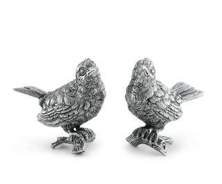 Vagabond House Pewter Song Birds Salt & Pepper Set 29709