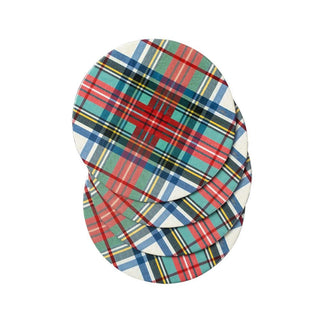 Caspari Dress Stewart Tartan Die-Cut Coasters - 4 Per Package 3054CC