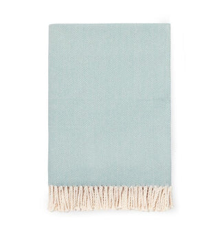 Sferra Celine Herringbone Throw in Aqua 30567