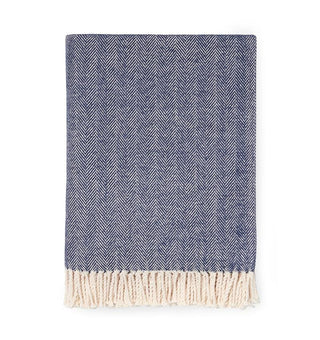 Sferra Celine Herringbone Throw in Navy 30574