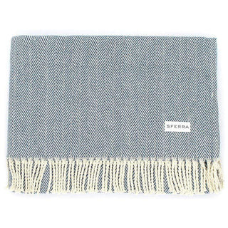 Sferra Celine Herringbone Throw in Cadet 31709