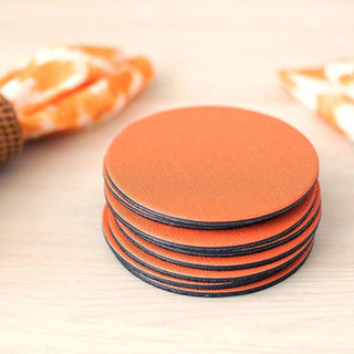 Caspari Classic Canvas Felt-Backed Coasters in Orange - 8 Per Box 4014CR