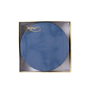 Caspari Classic Canvas Felt-Backed Coasters in Navy - 8 Per Box 4019CR