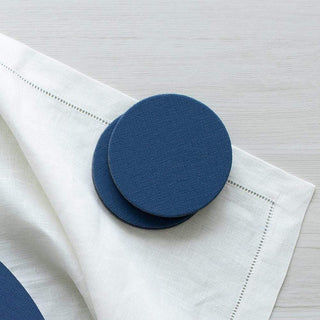 Caspari Classic Canvas Felt-Backed Coasters in Navy - 8 Per Box 4019CR