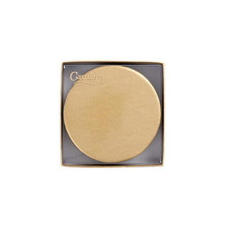 Caspari Round Luster Felt-Backed Coasters in Gold - 8 Per Box 4021CR