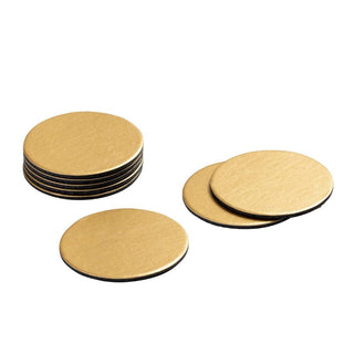 Caspari Round Luster Felt-Backed Coasters in Gold - 8 Per Box 4021CR