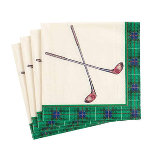 Caspari Golfing Paper Cocktail Napkins - 20 Per Package 4580C