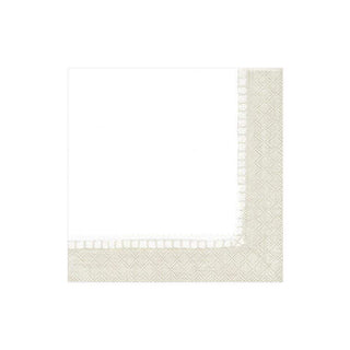 Caspari Linen Border Paper Cocktail Napkins in Natural - 20 Per Package 4780C