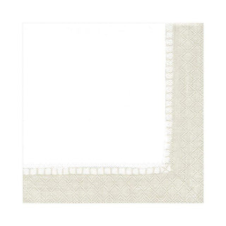 Caspari Linen Border Paper Luncheon Napkins in Natural - 20 Per Package 4780L