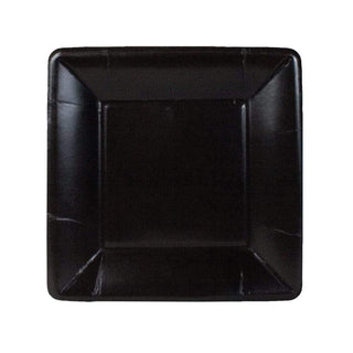 Caspari Grosgrain Square Paper Salad & Dessert Plates in Black - 8 Per Package 6009SP